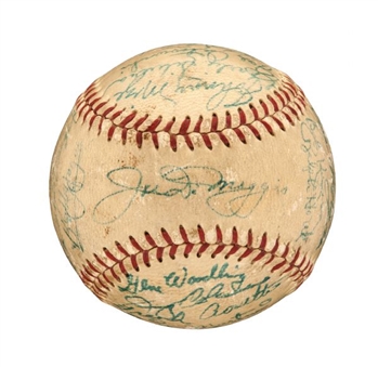 1951 New York Yankees World Champions Team Signed Baseball(25 Signatures with DiMaggio, Mantle and Stengel!)   